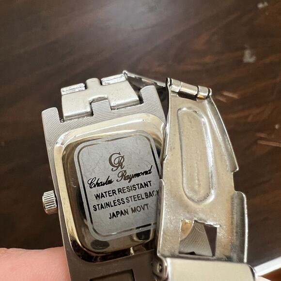 Vintage Ladies Charles Raymond Silver Tone Gemmed Bracelet Watch - Picture 4 of 4